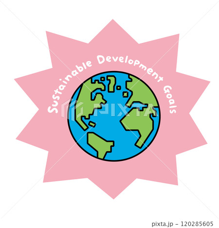sdgsの文字と、地球のイラスト 120285605