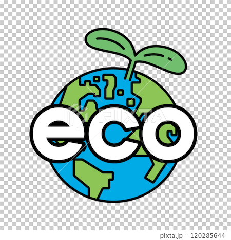 生態一詞和地球與幼葉的插圖 120285644