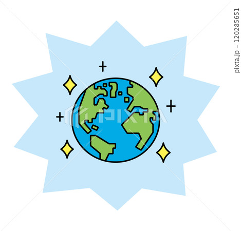 キラキラと輝く地球のイラスト 120285651