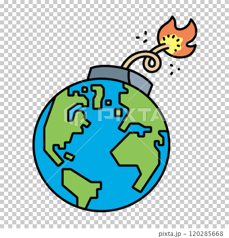 導火線のついた地球のイラスト 導火線のついた地球のイラスト 120285668