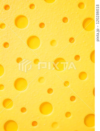 Close-up gourmet emmental cheese slice Close-up gourmet emmental cheese slice 120286018