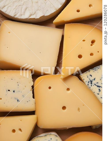 Illustration cheesy pattern abstract background Generative AI 120286078