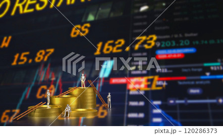 The coins and stair for Business concept 3d rendering. 120286373