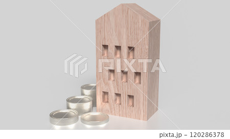 The House and coins for property or investment concept 3d rendering. 120286378