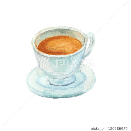 水彩絵の具で描いたティーカップの紅茶のイラスト素材 [120286973] - PIXTA