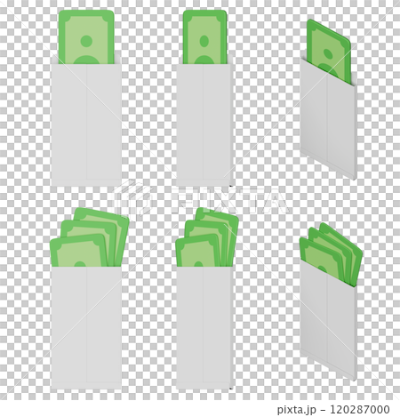 banknotes in a vertical envelope 3D graphic banknotes in a vertical envelope 3D graphic 120287000