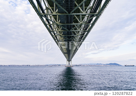 淡路島からの明石海峡大橋 淡路島からの明石海峡大橋 120287822