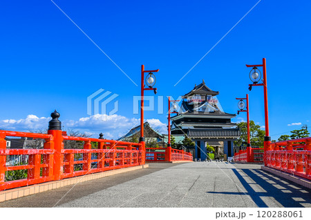 青空と清洲城 愛知県清須市 120288061