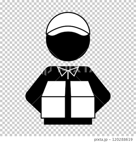 Pictogram of a person carrying a parcel 120288619