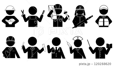 様々な職業を表すピクトグラム 120288620