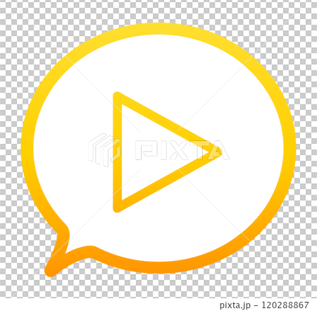 Yellow gradient | Play button and speech bubble 120288867