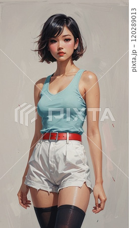 アニメ風の女の子　日本のギャル　マンガ　日本のアニメ 　[AI生成画像] 120289013