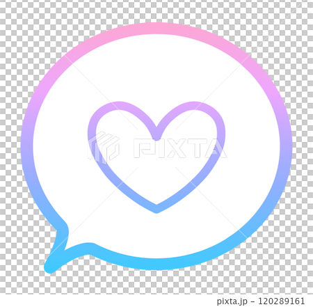 Pink and blue gradation | Heart symbol and speech bubble 120289161