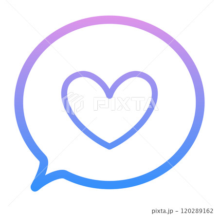 青紫色のグラデーション｜ハートマークと吹き出し 120289162