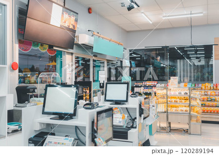 Supermarket or Hypermarket for shopping a food Supermarket or Hypermarket for shopping a food 120289194