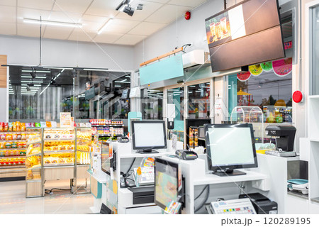 Supermarket or Hypermarket for shopping a food 120289195