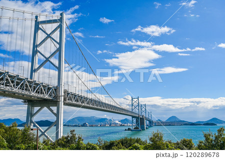 香川と岡山を結ぶ瀬戸大橋 香川と岡山を結ぶ瀬戸大橋 120289678