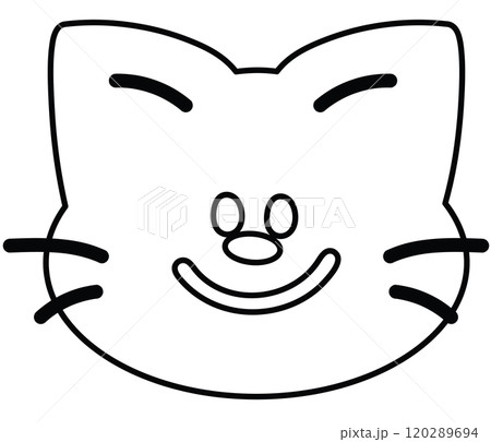 Happy cat outline for kitten cartoon,...のイラスト素材 [120289694] - PIXTA