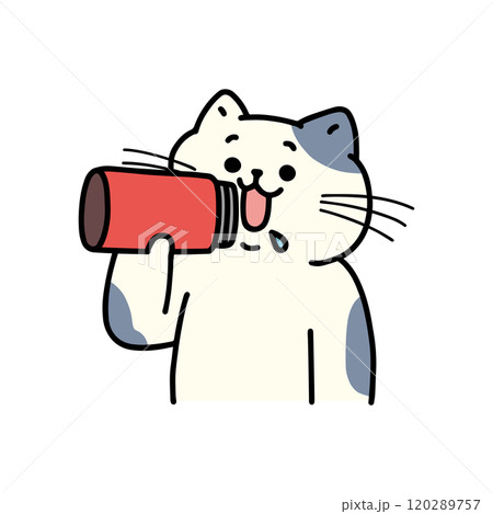 マイボトルで飲みものを飲む猫 マイボトルで飲みものを飲む猫 120289757