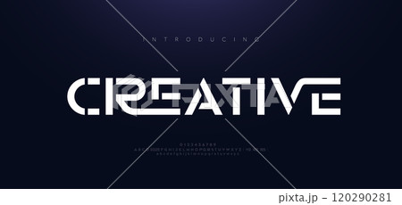 Creative logo sport modern alphabet font. Typography, abstract technology, fashion, digital, future technology logos fonts. vector illustration 120290281