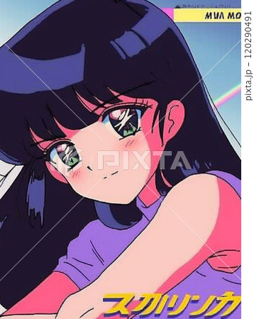 レトロな雰囲気の絵柄の女性 120290491