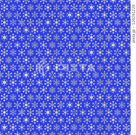 多彩な雪の結晶で描いた、冬の銀色シームレスパターン 多彩な雪の結晶で描いた、冬の銀色シームレスパターン 120291220