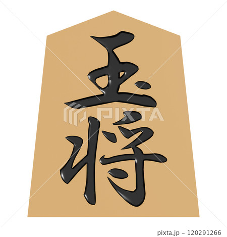 正面から見た将棋の駒の3Dイラスト(玉将) 120291266