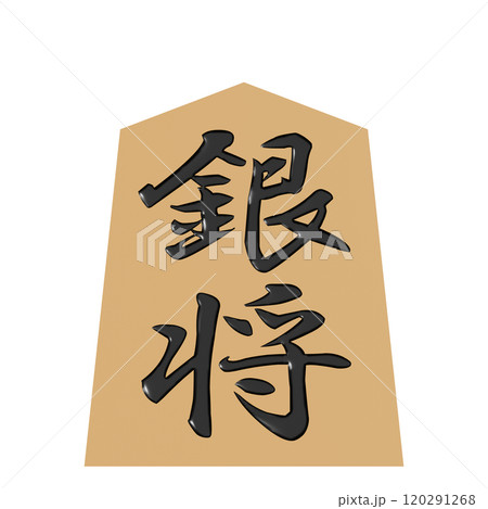 正面から見た将棋の駒の3Dイラスト(銀将) 120291268