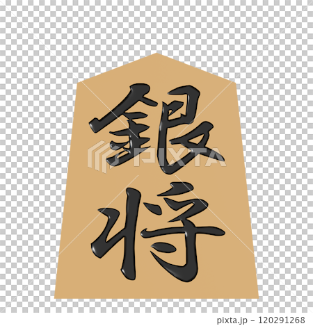 正面から見た将棋の駒の3Dイラスト(銀将) 120291268