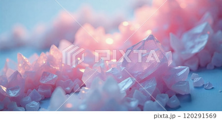 Pink crystals sparkle in the light. 120291569