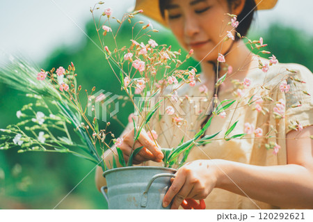花農園で、お花摘み 120292621