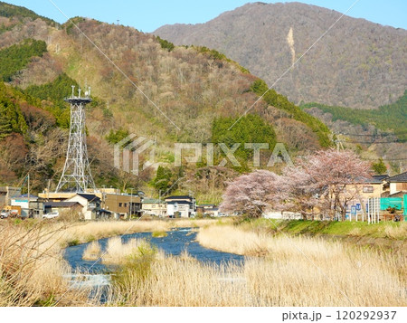 山形県鶴岡市 あつみ温泉の春の風景より 120292937