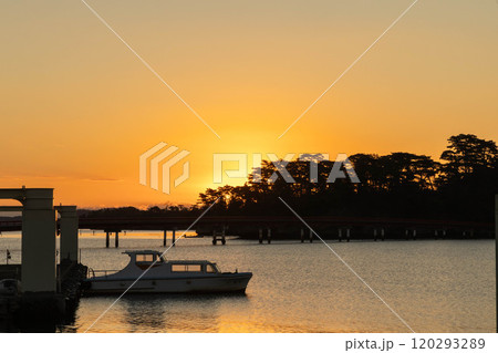 日本三景松島の日の出 120293289