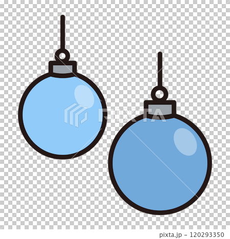 藍色聖誕飾品的簡單插圖 藍色聖誕飾品的簡單插圖 120293350