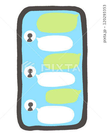 手描きのゆるいスマートフォンのトーク画面 メッセージアプリ 手描きのゆるいスマートフォンのトーク画面 メッセージアプリ 120293353