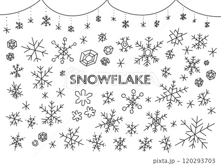 雪の結晶の手描きイラストセット	 120293703