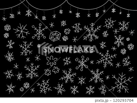 雪の結晶の手描きイラストセット	 120293704