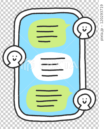 手繪可愛的智慧型手機通話螢幕訊息應用程式 120293719