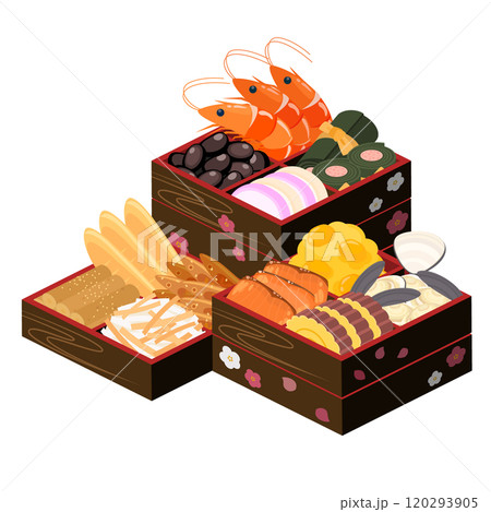 おせちのイラストセット おせちのイラストセット 120293905