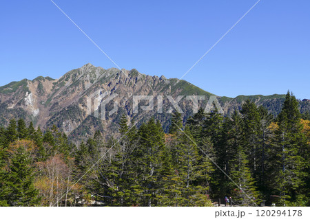 新穂高ロープウェイ西穂高口駅の屋上展望台より東方面を望む 新穂高ロープウェイ西穂高口駅の屋上展望台より東方面を望む 120294178