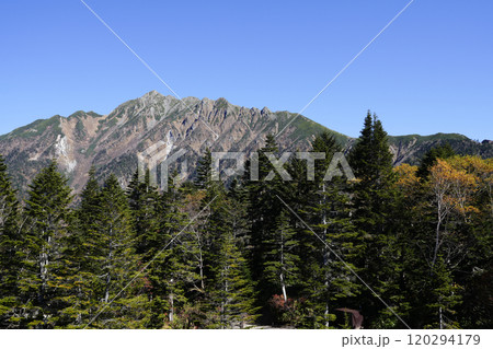 新穂高ロープウェイ西穂高口駅の屋上展望台より東方面を望む 新穂高ロープウェイ西穂高口駅の屋上展望台より東方面を望む 120294179