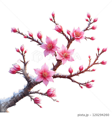 霜化粧の梅 120294260