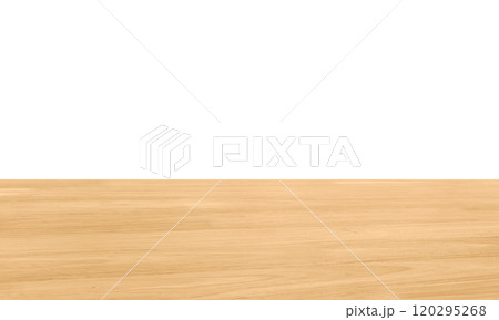 empty wooden table front view isolated on white background. empty wooden table front view isolated on white background. 120295268