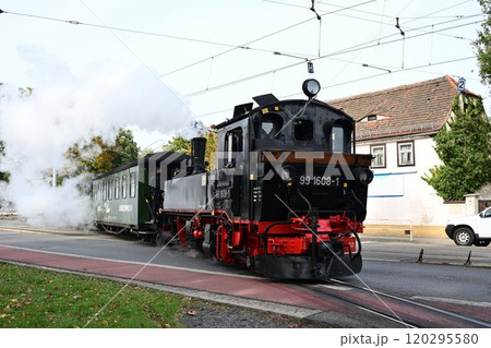 ドイツ　ドレスデン近郊　レスニッツグルント鉄道のメーヤー式狭軌蒸気機関車 120295580