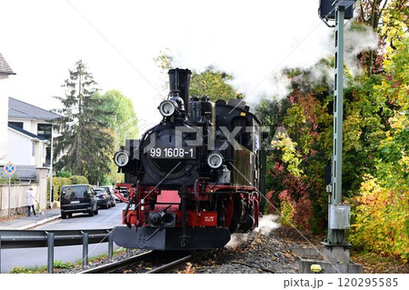 ドイツ　ドレスデン近郊　レスニッツグルント鉄道のメーヤー式狭軌蒸気機関車 120295585
