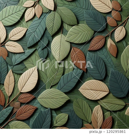 自然を感じる葉柄デザイン 120295861