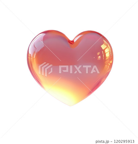 Bright Neon Pink Heart in a Simple Wide Shot Against a Transparent Background 120295913