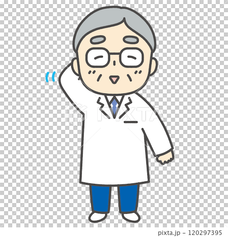 照れる男性医師　キャラクターイラスト　アイコン 120297395