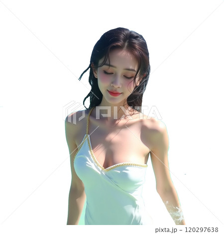 水着姿の若い日本人女性 120297638