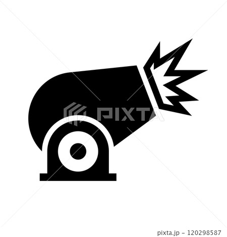 大砲の攻撃のシルエット 大砲の攻撃のシルエット 120298587